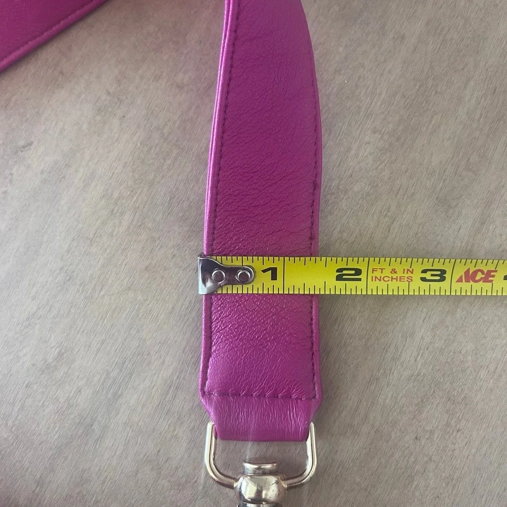 Y2K‎ slouchy shoulder bag Hot Pink Barbie leather inside pockets vacation resort